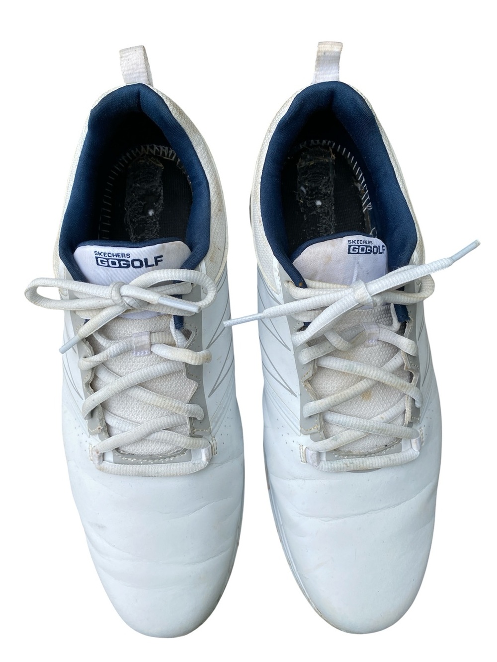 Skechers White Athletic Golf Shoes with Navy Lining